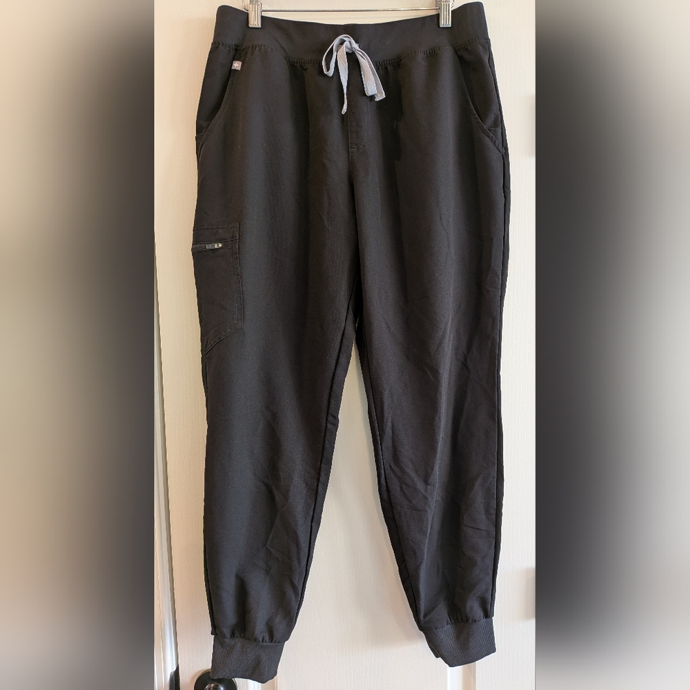 FIGS Zamora Jogger Scrub Pants Black Women's Size L Nurse CNA Medical Uniform - Picture 2 of 12
